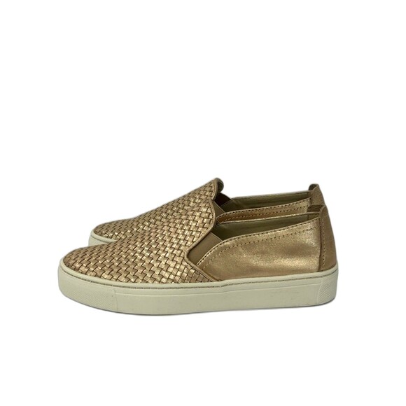 The Flexx Sneakers Women’s Size 7.5 Color Gold Woven Leather Padded Footbed Shoe - Picture 3 of 10